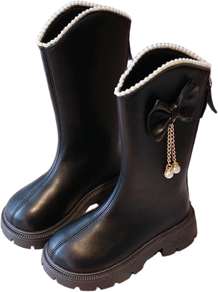 Детские сапоги для девочек с жемчугом Riding Boots Zzalalana, Black