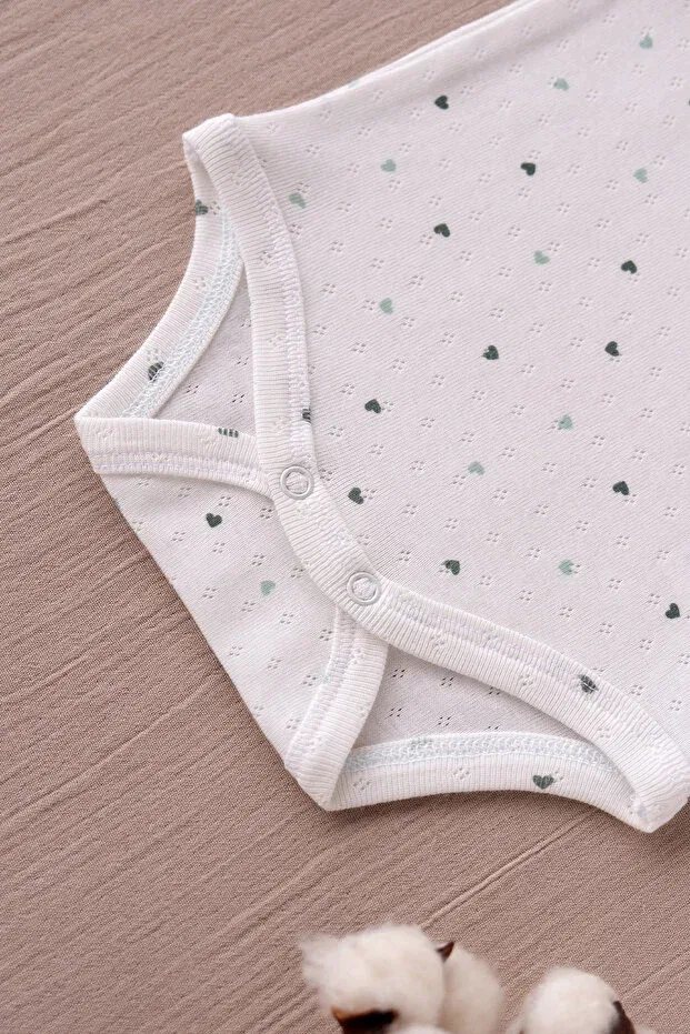Детское боди с защелками хлопковое Mimu Baby, Green Heart — фото 4