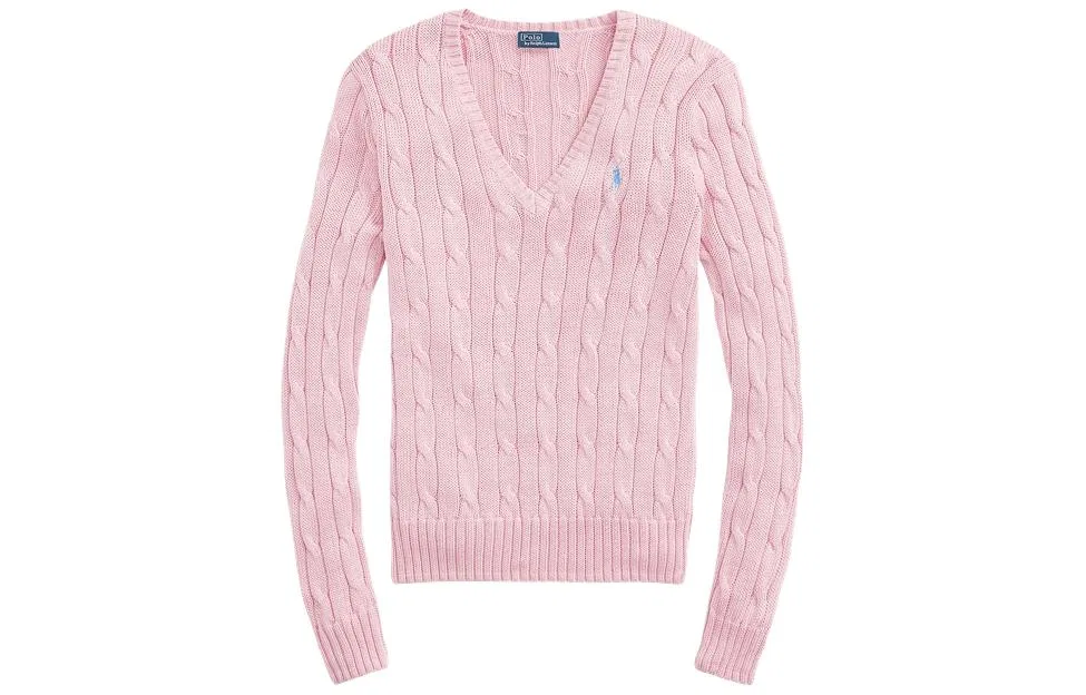 Женский трикотажный свитер с длинным рукавом Polo Ralph Lauren, Pink