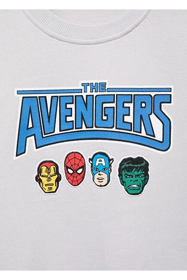Детские свитшот для мальчиков хлопковый Avengers Mango Kids, Ice Gray — фото 3