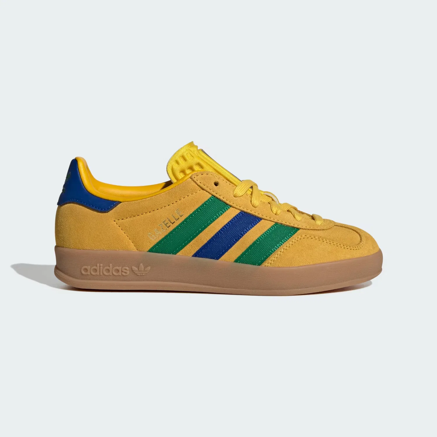 Детские кроссовки с полупрозрачной подошвой Gazelle Indoor Adidas Originals, желтый/синий/зеленый
