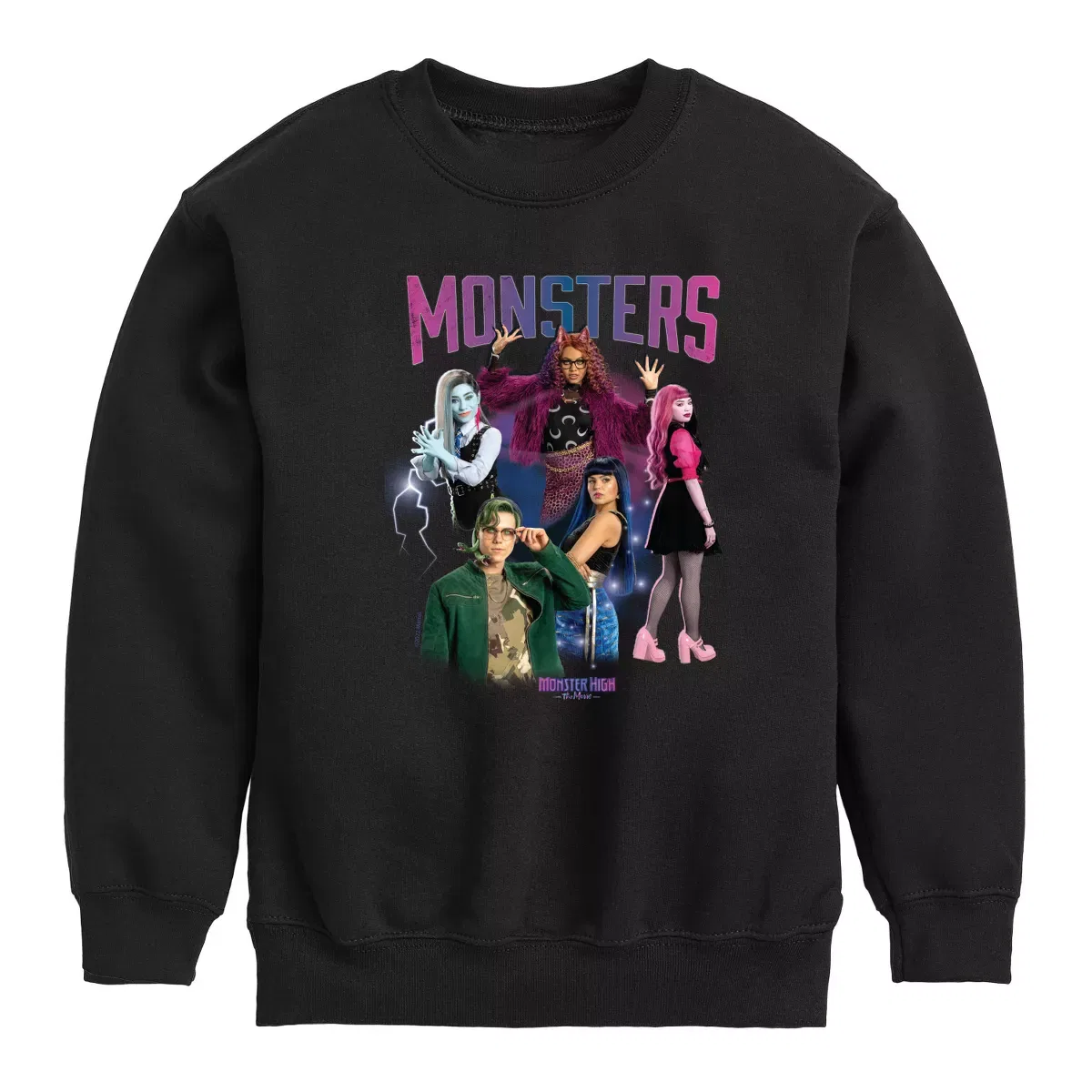Детское худи для мальчиков на флисе с принтом Monster Squad Mattel, Black