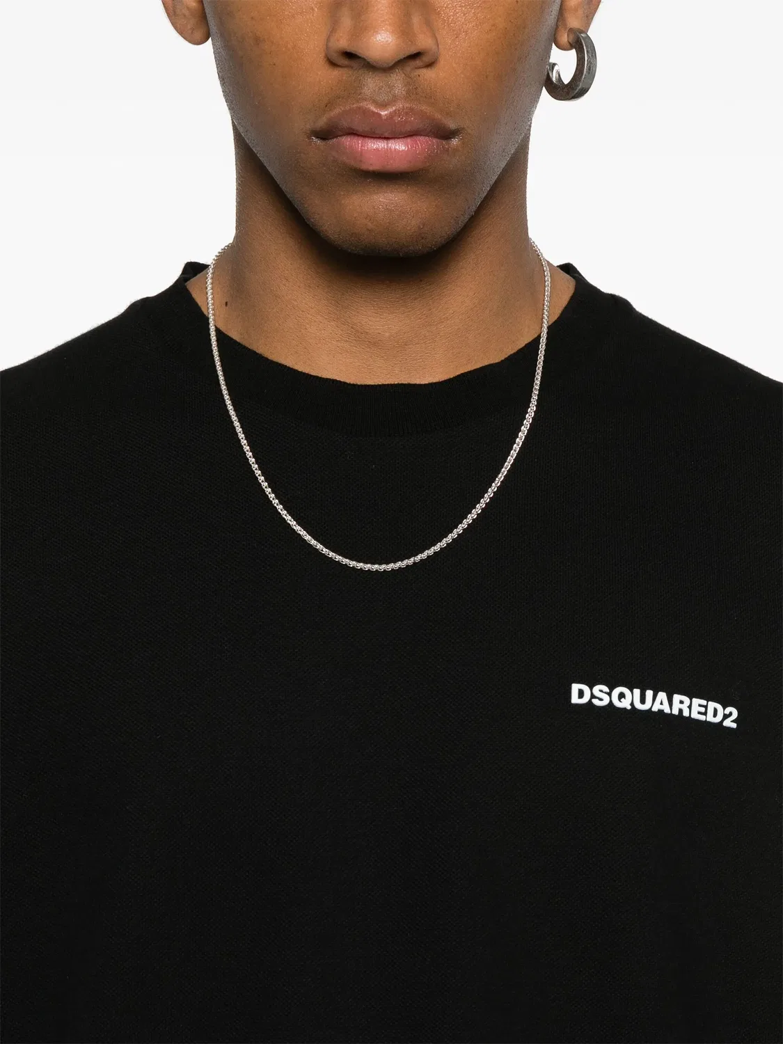 Футболка с логотипом из резины DSQUARED2, черный — фото 2