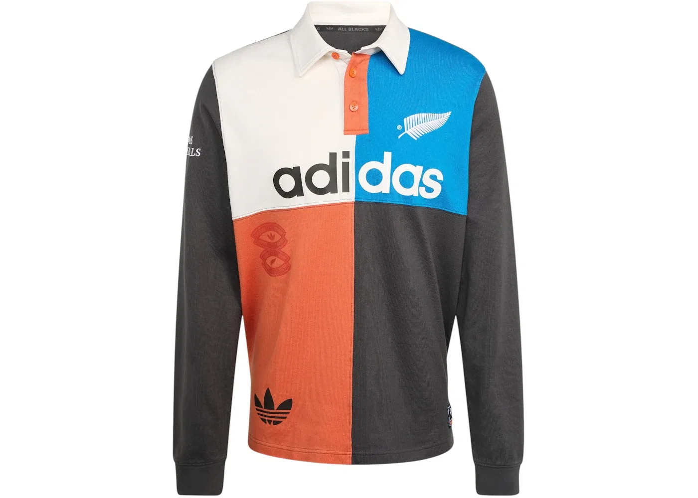 Мужская рубашка-поло Heritage Rugby с принтом модель Shirt Adidas, Black Carbon