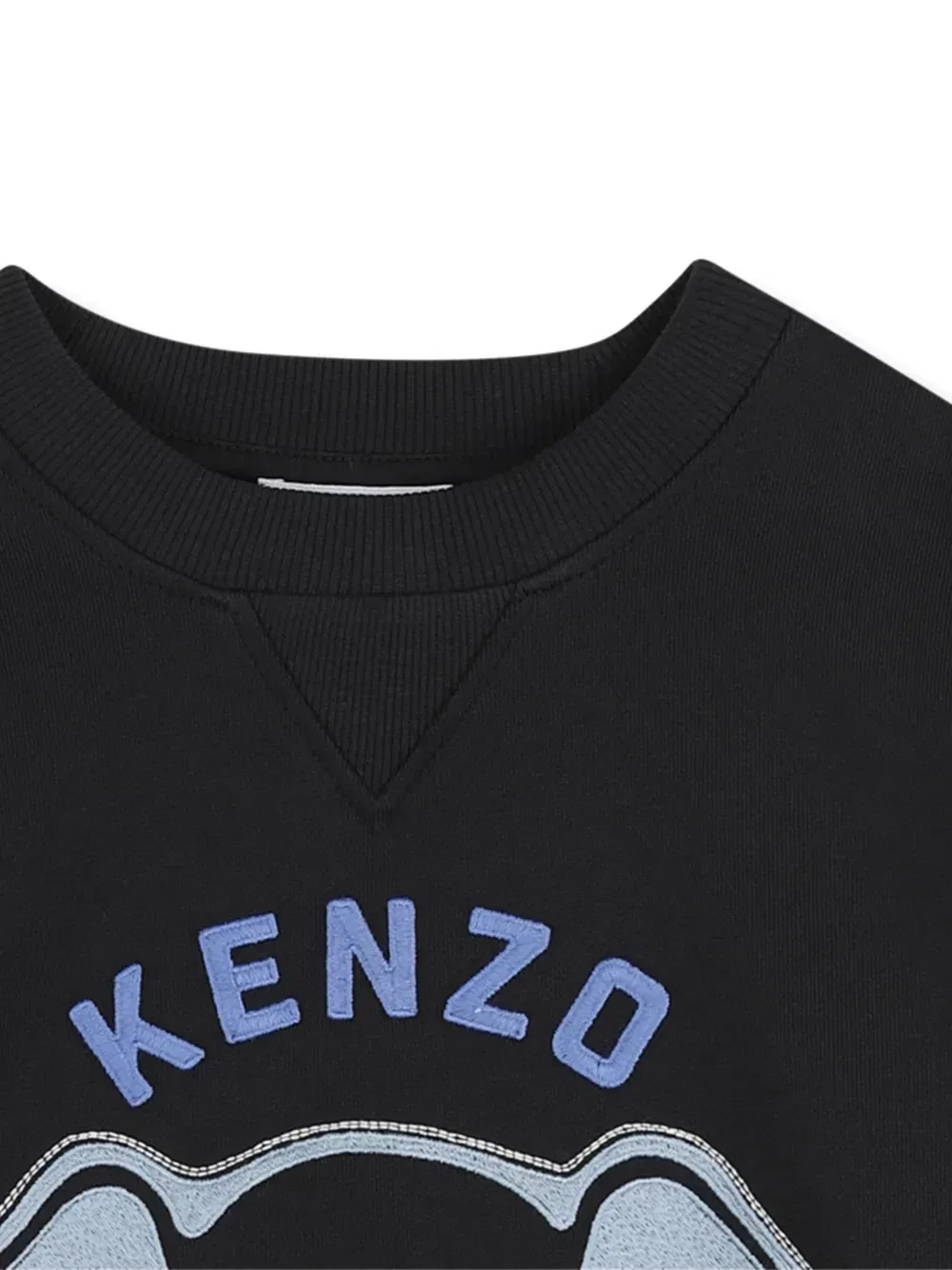 Толстовка с вышивкой Elephant Kenzo Kids, черный — фото 3