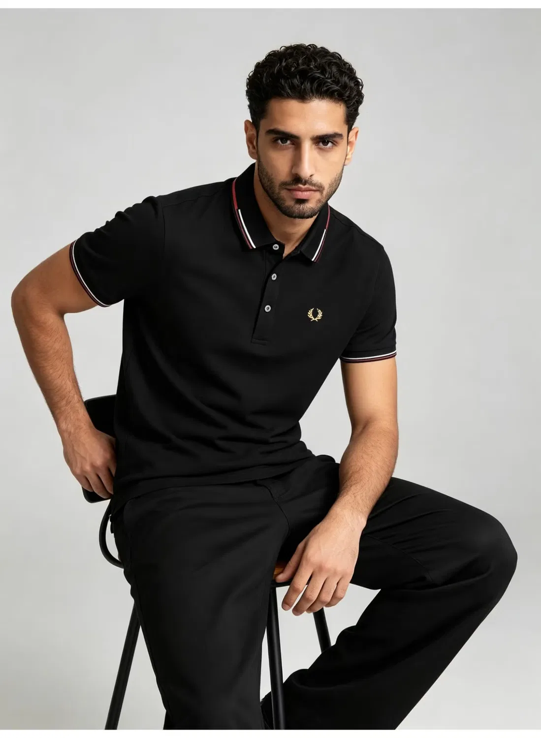 Поло с контрастной отделкой, короткий рукав, Fred Perry, черный — фото 4