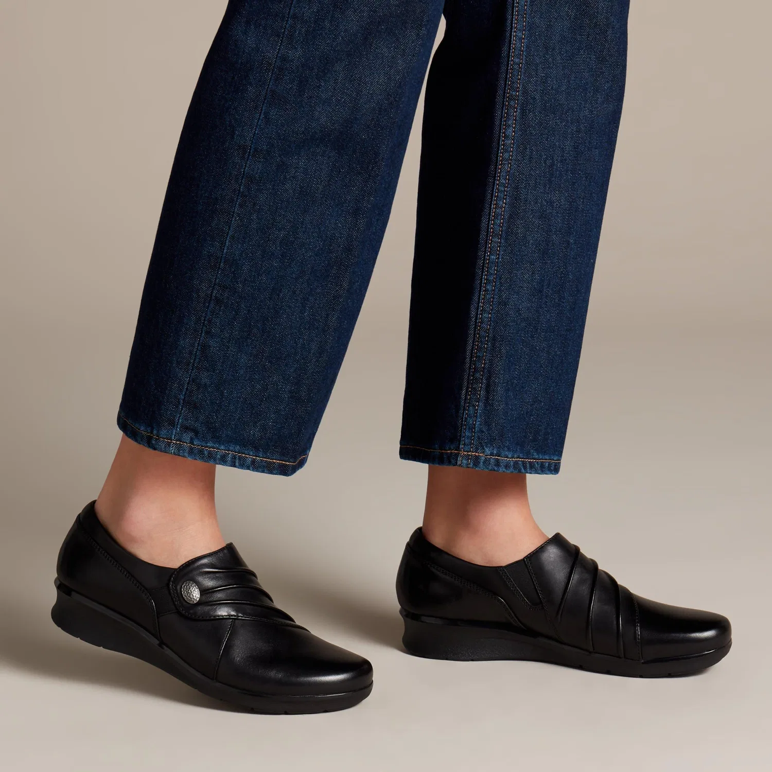 Детские мокасины Clarks Hope Roxanne для девочек, кожаные, черные — фото 2