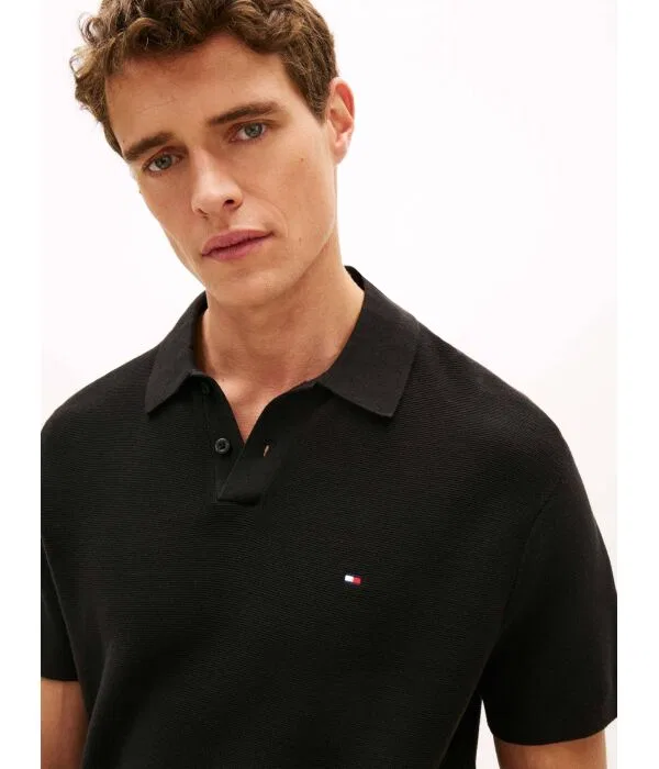 Мужское поло свободного кроя Tommy Hilfiger, черный — фото 4