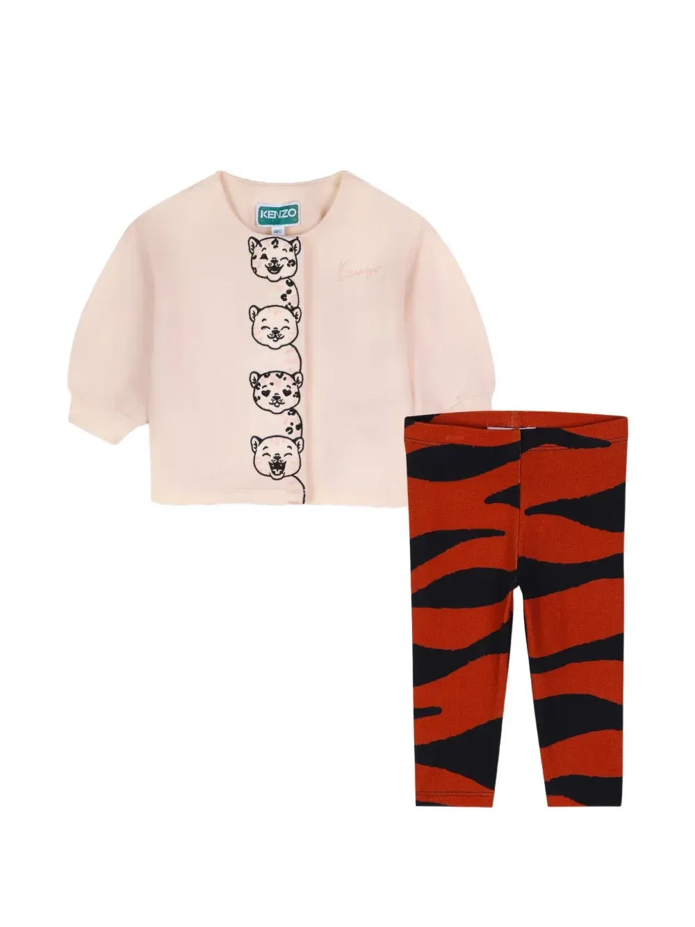 Комплект с принтом Tiger Kenzo Kids, оранжевый