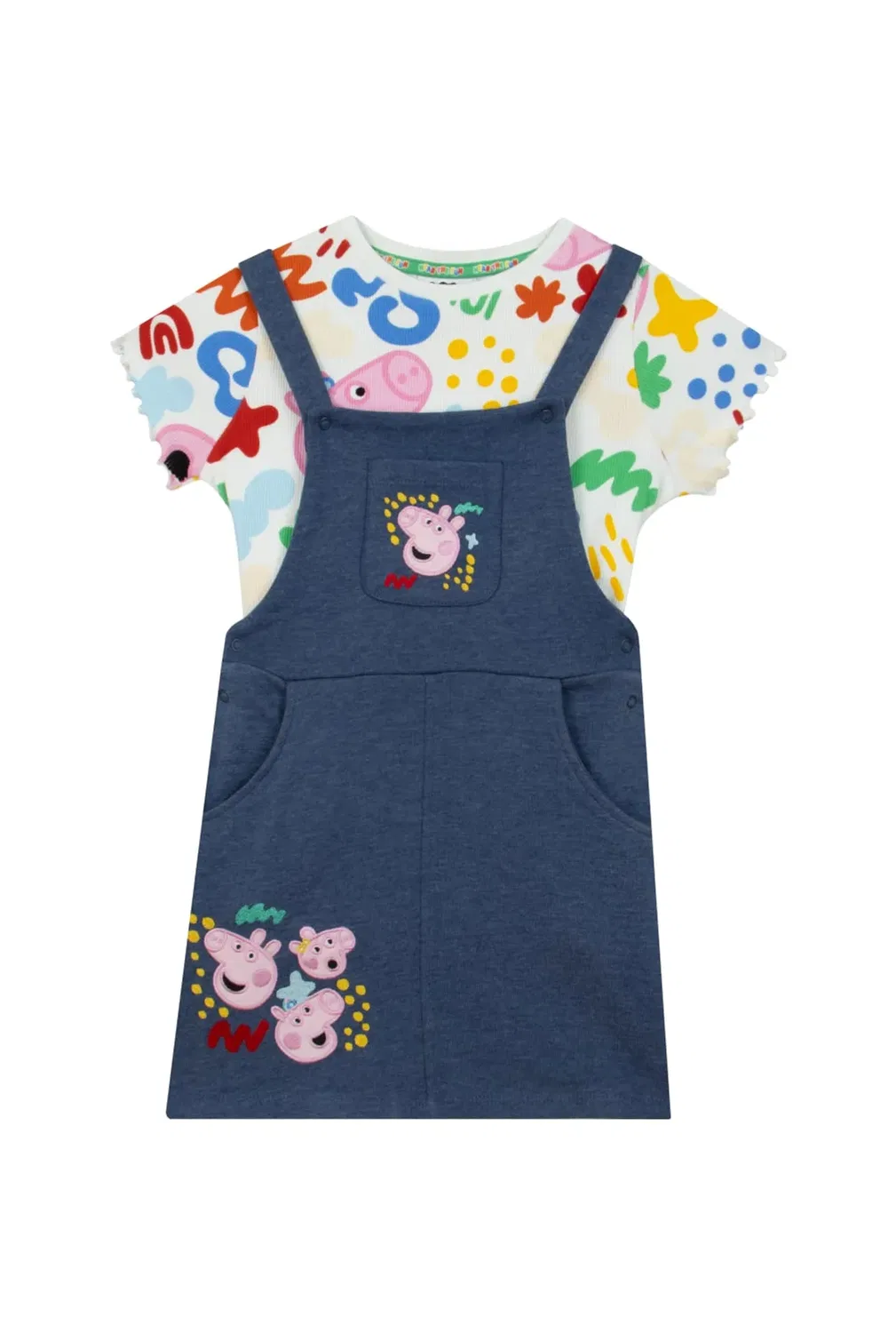 Детский комплект из платья-сарафана и футболки Peppa Pig, Multi