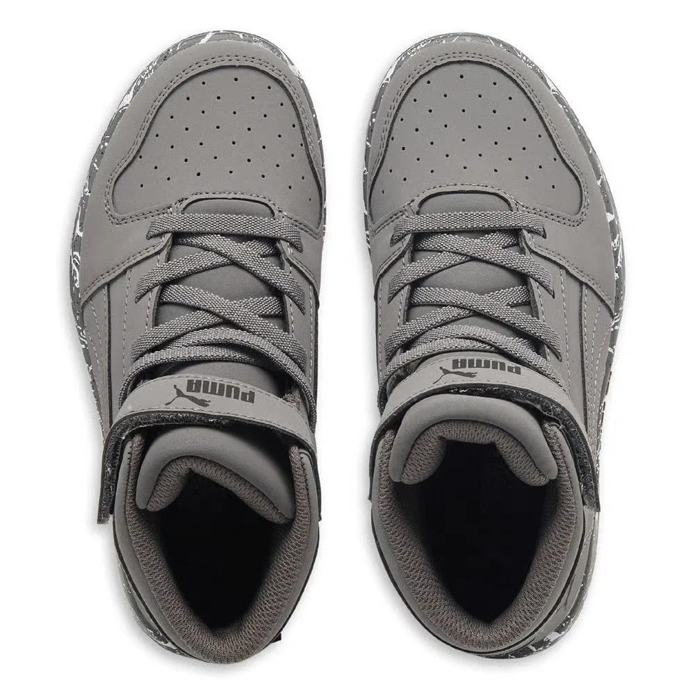 Детские высокие кроссовки Rebound Layup Puma, Grey/Nubuck — фото 4