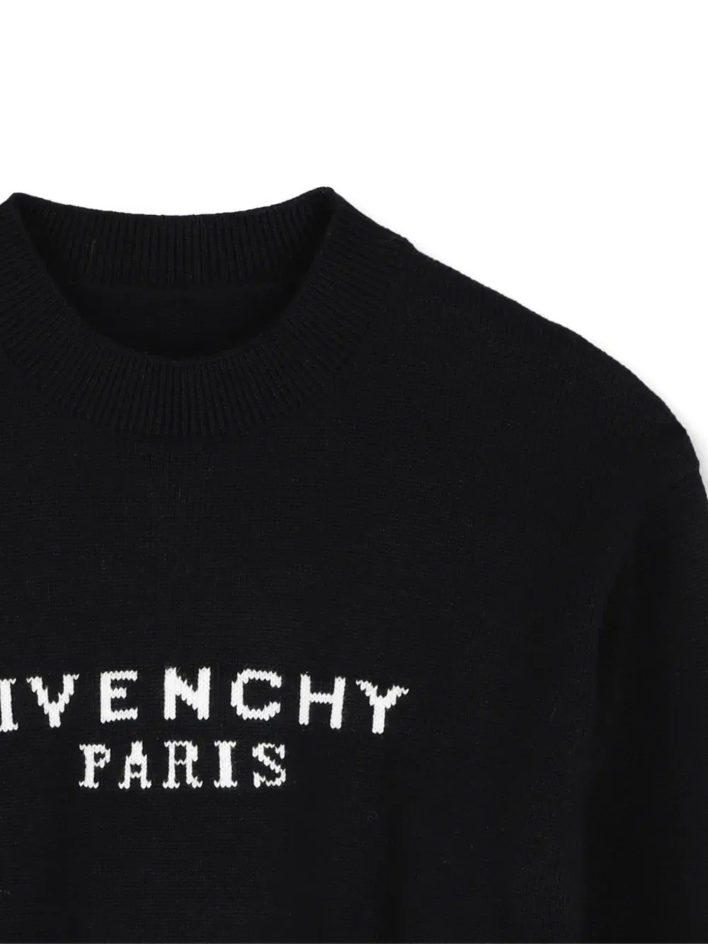Свитер вязки интарсия с логотипом Givenchy Kids, черный — фото 3