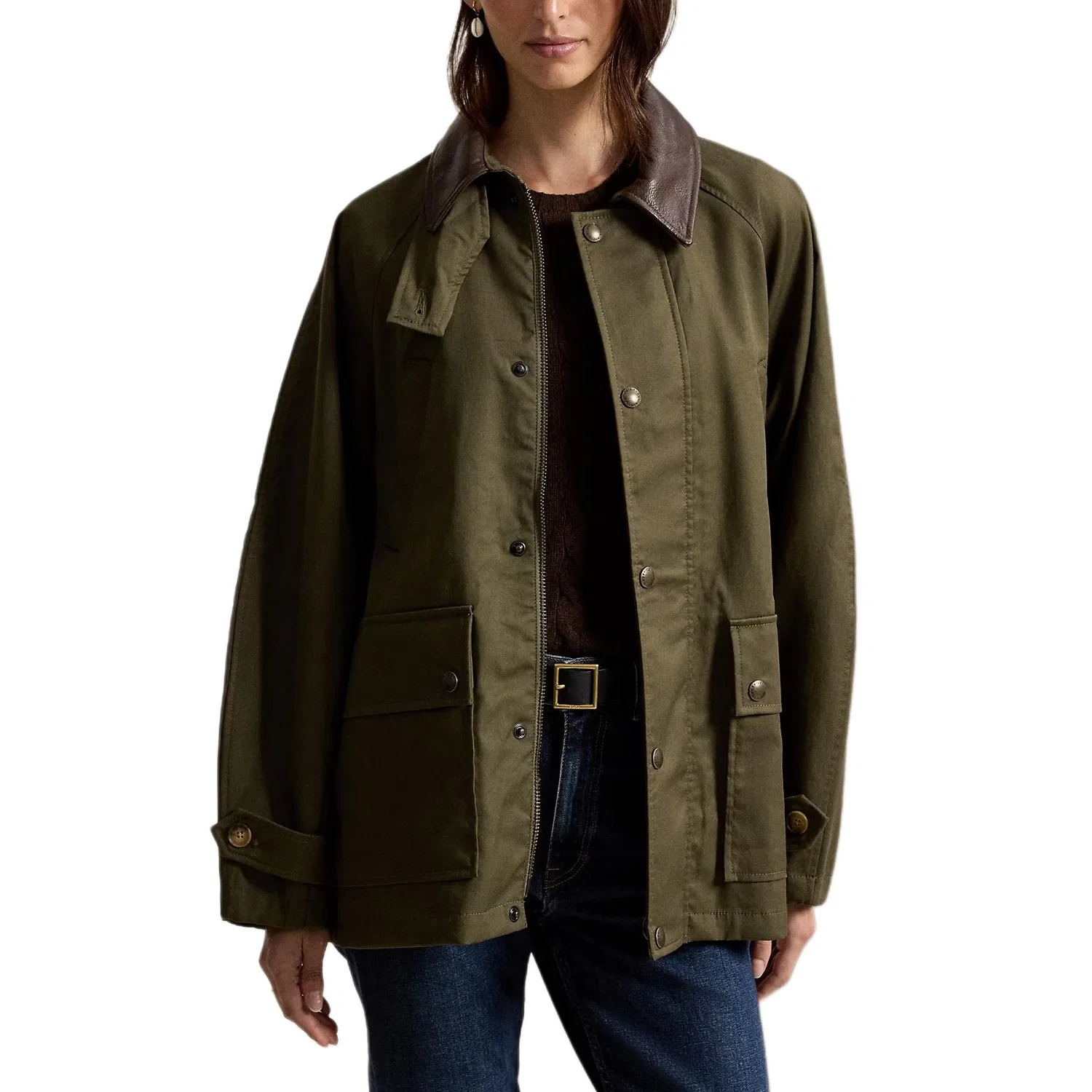 Женское пальто оливковое Polo Ralph Lauren, Olive Green — фото 4
