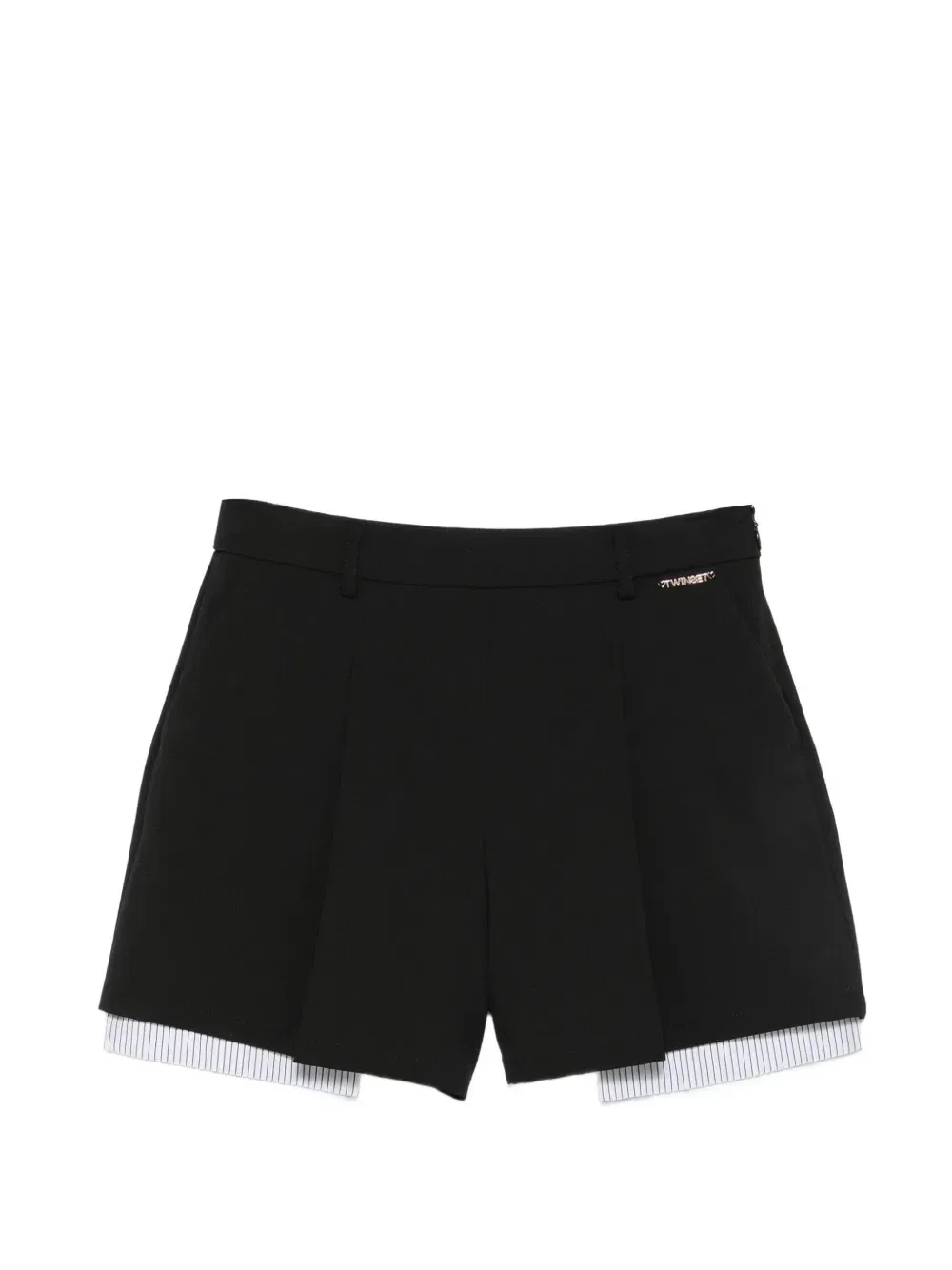 Плиссированные многослойные шорты Twinset Kids, черный