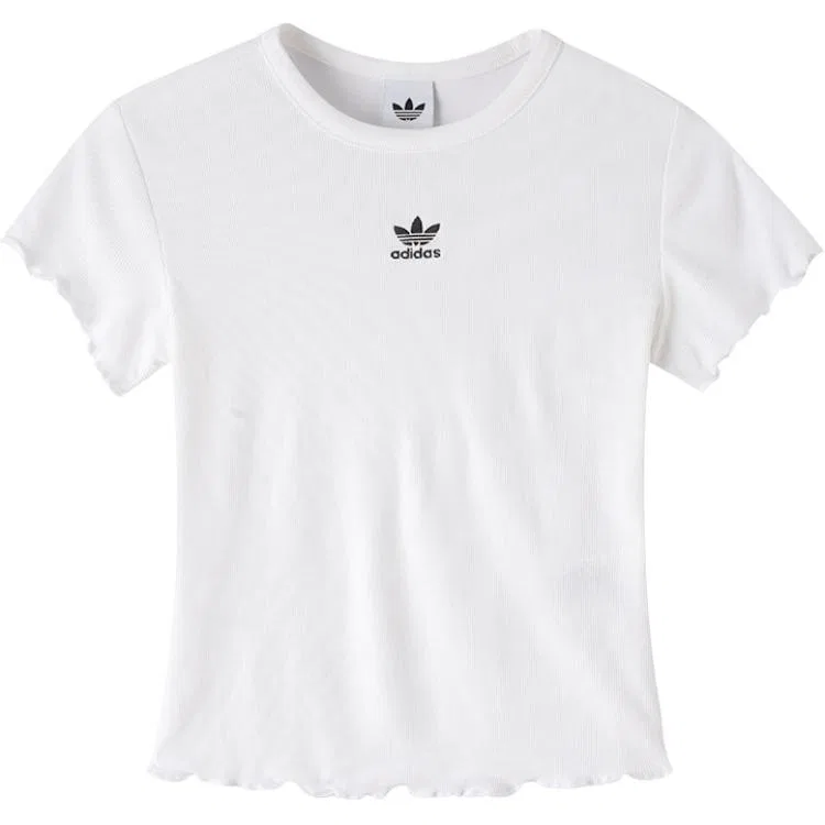 Женская футболка с круглым вырезом White/Blue Gray Adidas