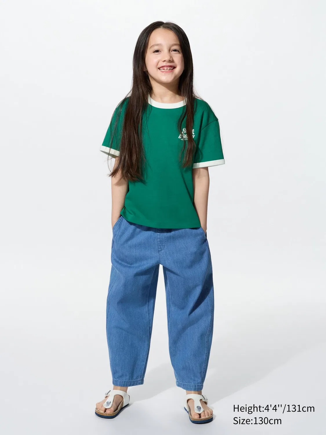 Брюки Uniqlo, джинсовые бочки для детей, индиго/синий
