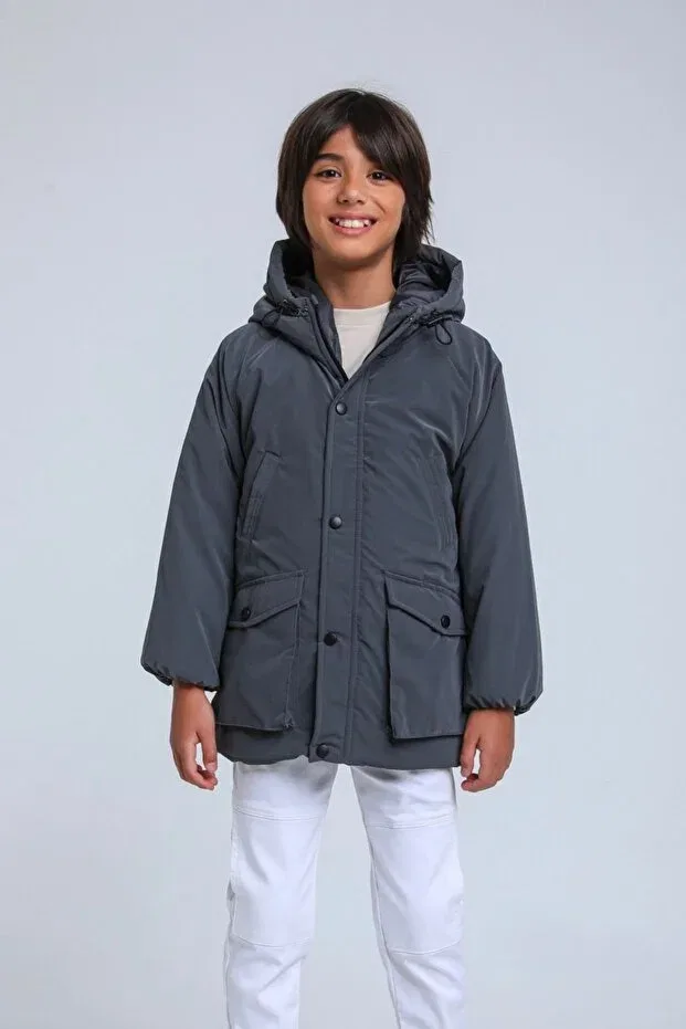 Детское пальто для мальчиков с принтом Night Rover Premium Hausekids, Anthracite