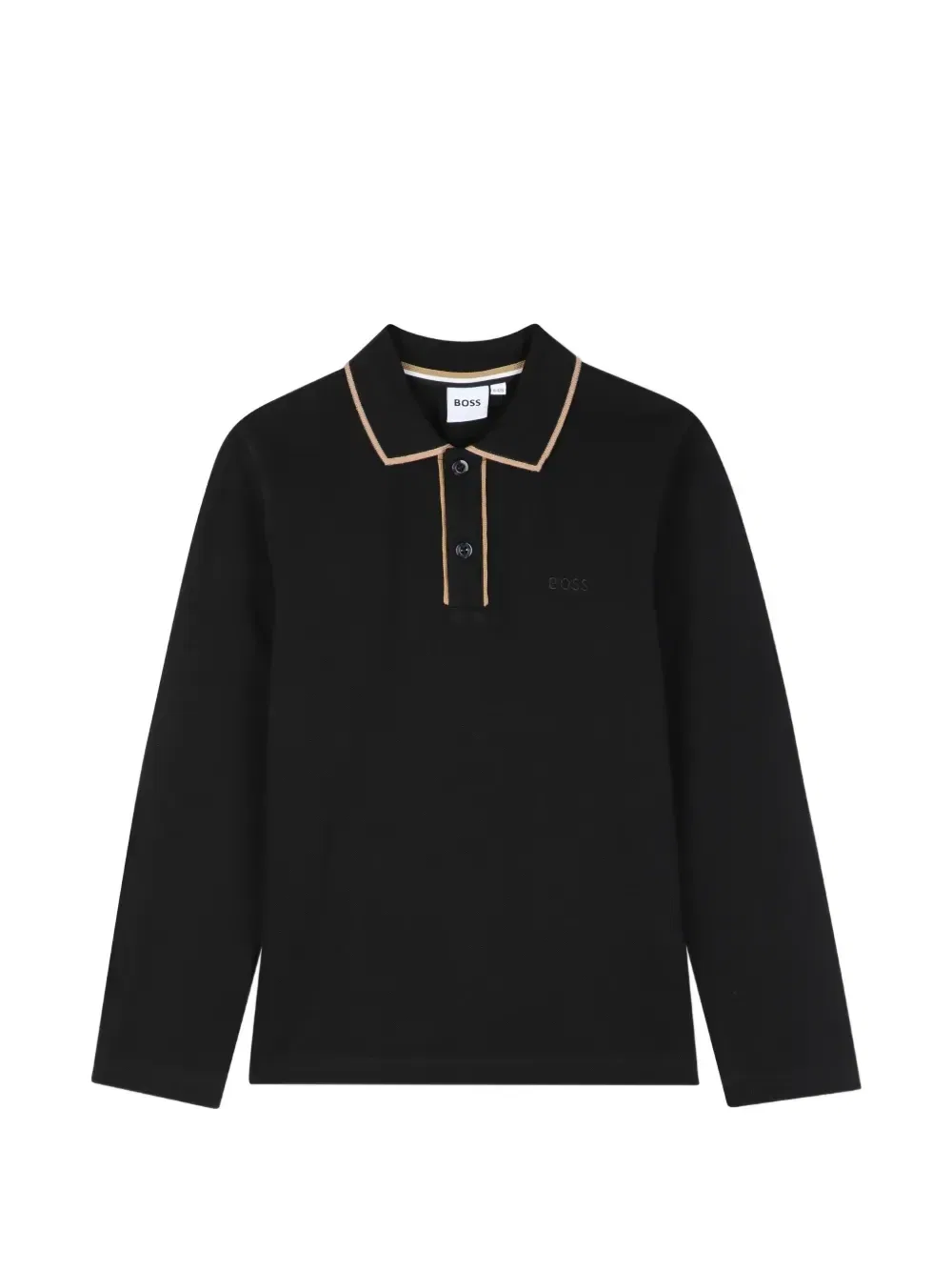 Рубашка поло с длинными рукавами Boss Kidswear, черный