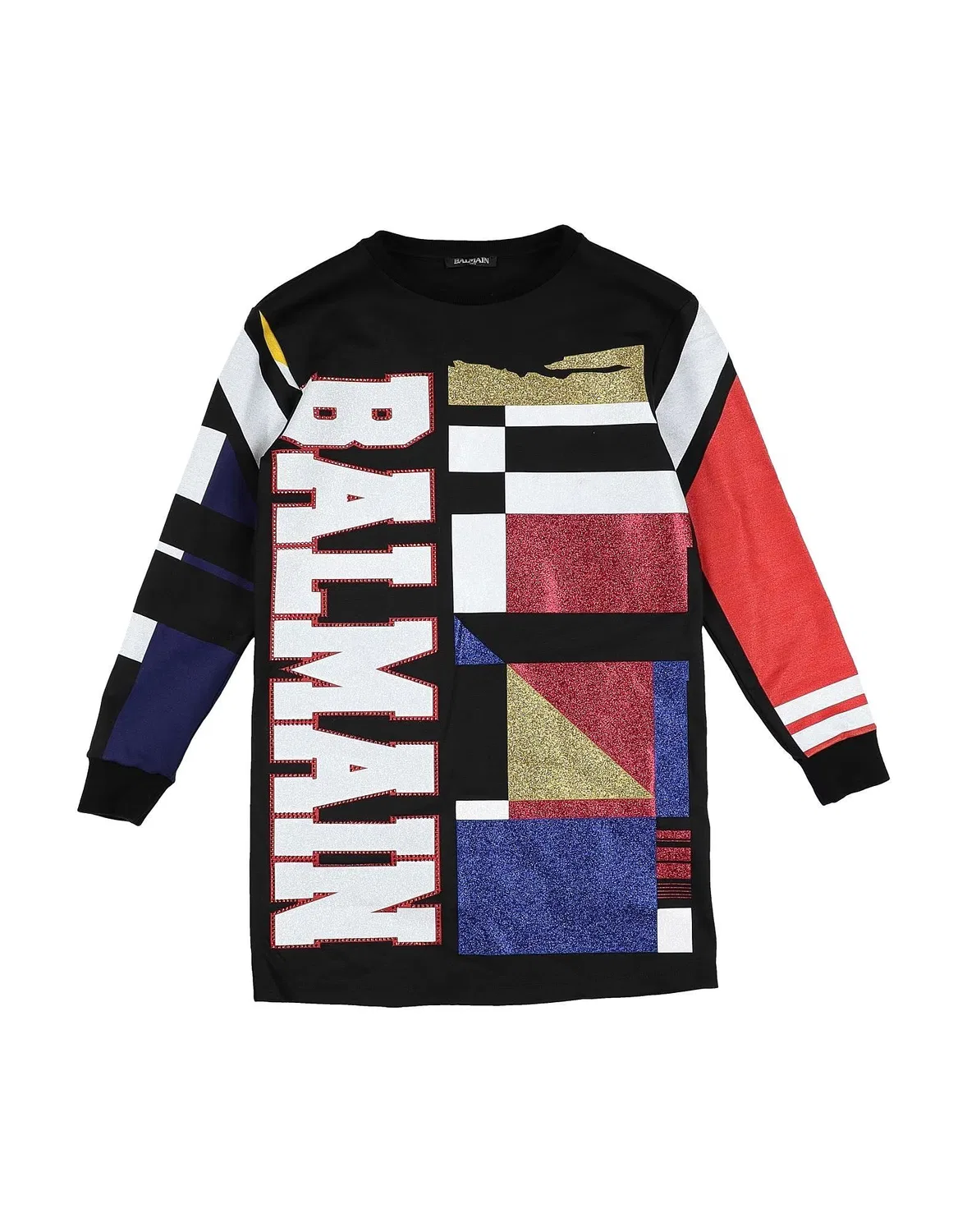 Детское платье для девочек с принтом Balmain, черный