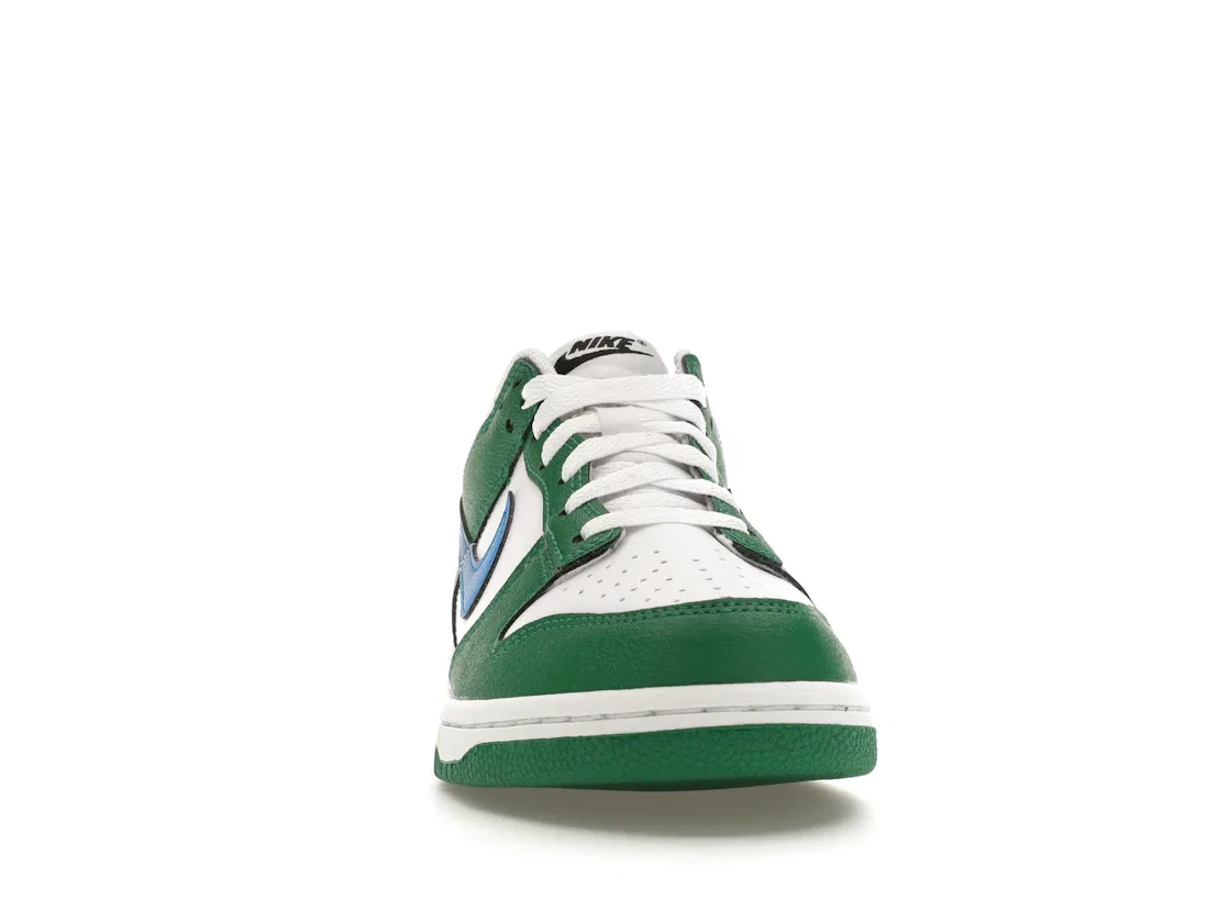 Детские кроссовки для мальчиков и девочек с замшевыми вставками Nike Dunk Low, Malachite/Black/White/Photo Blue — фото 2
