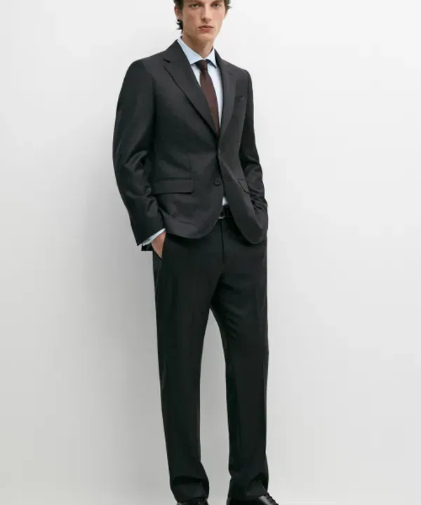Костюмный блейзер из шерсти кул, Massimo Dutti — фото 2