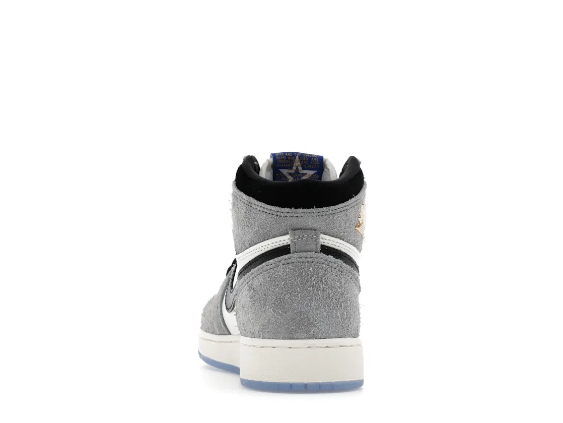 Детские кроссовки Lifestyle с принтом Jordan 1 High OG Jordan, Cool Grey/Game Royal/Black — фото 4