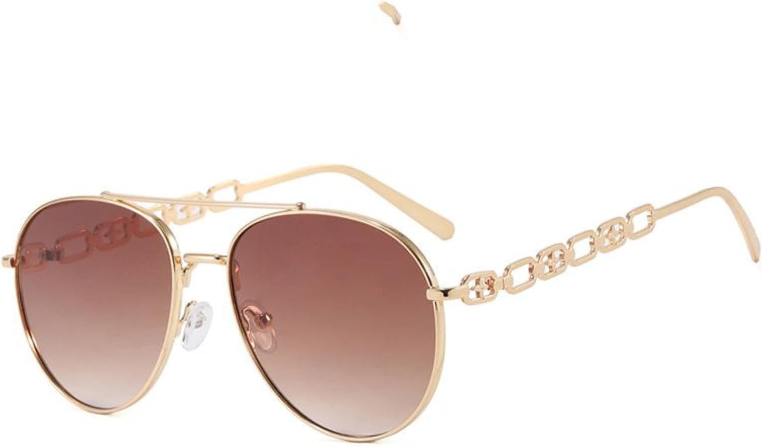 

Винтажные солнцезащитные очки с металлической цепочкой для женщин и мужчин в стиле панк, роскошные, популярные, в большой оправе, с защитой от УФ-излучения UV400 TKKTLLT, Tea