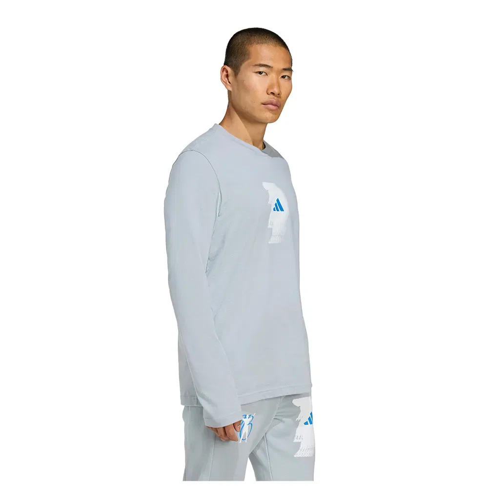 Мужская футболка с длинным рукавом с принтом Adidas Jude Bellingham, Grey — фото 4