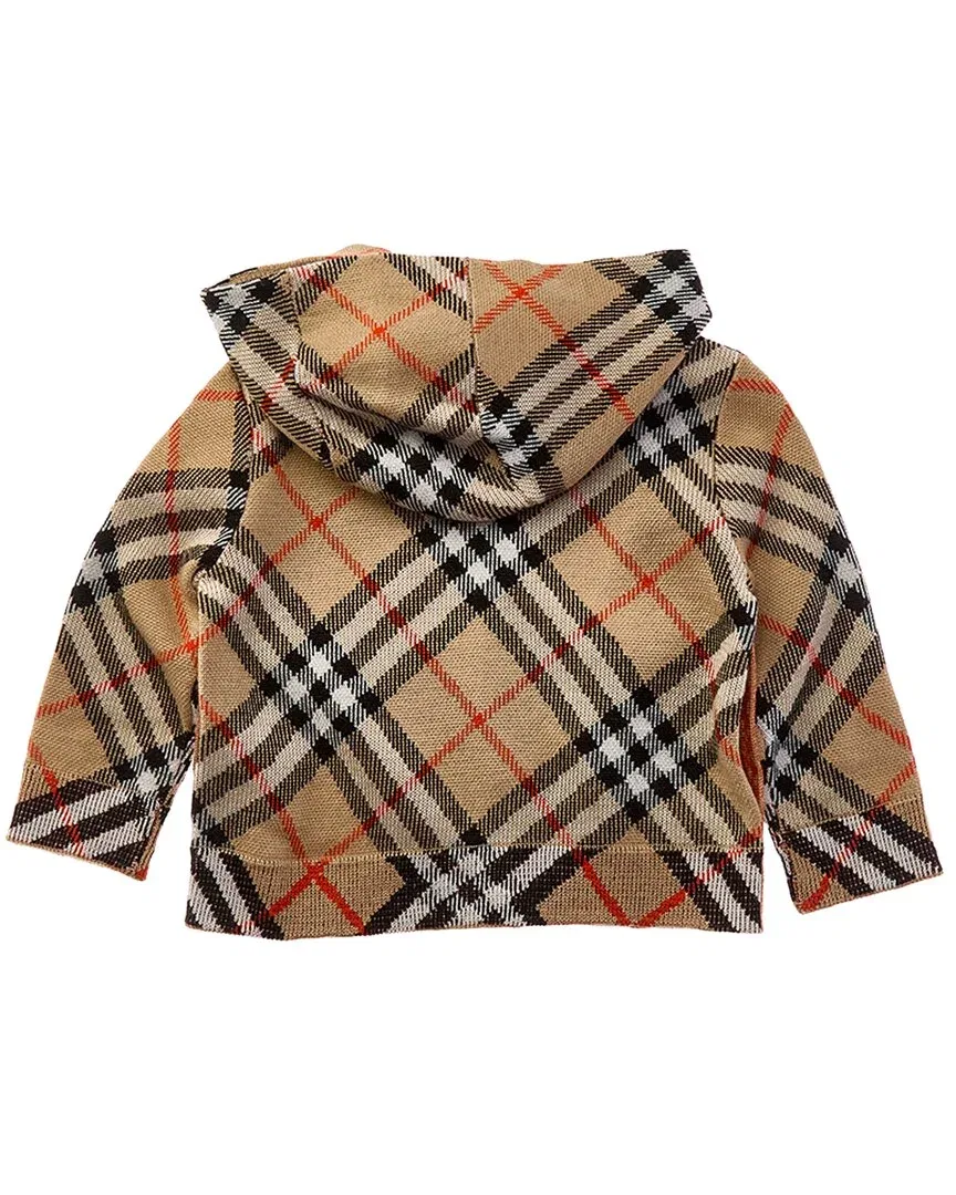 Детская шерстяная куртка-свитер на молнии Burberry, коричневый — фото 2