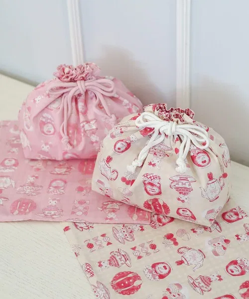 Детский комплект из ланч-мата и мешочка для завтрака с принтом Tea Time, модель coeur a coeur, Ivory — фото 4