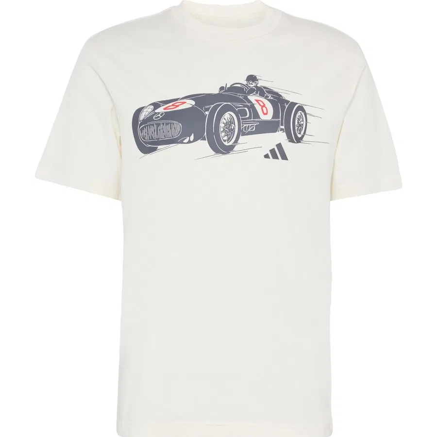 Футболка с графическим принтом Performance KS2256 Mercedes - Amg Petronas Formula 1 Team Silver Arrows 1955 adidas, Белый — фото 3
