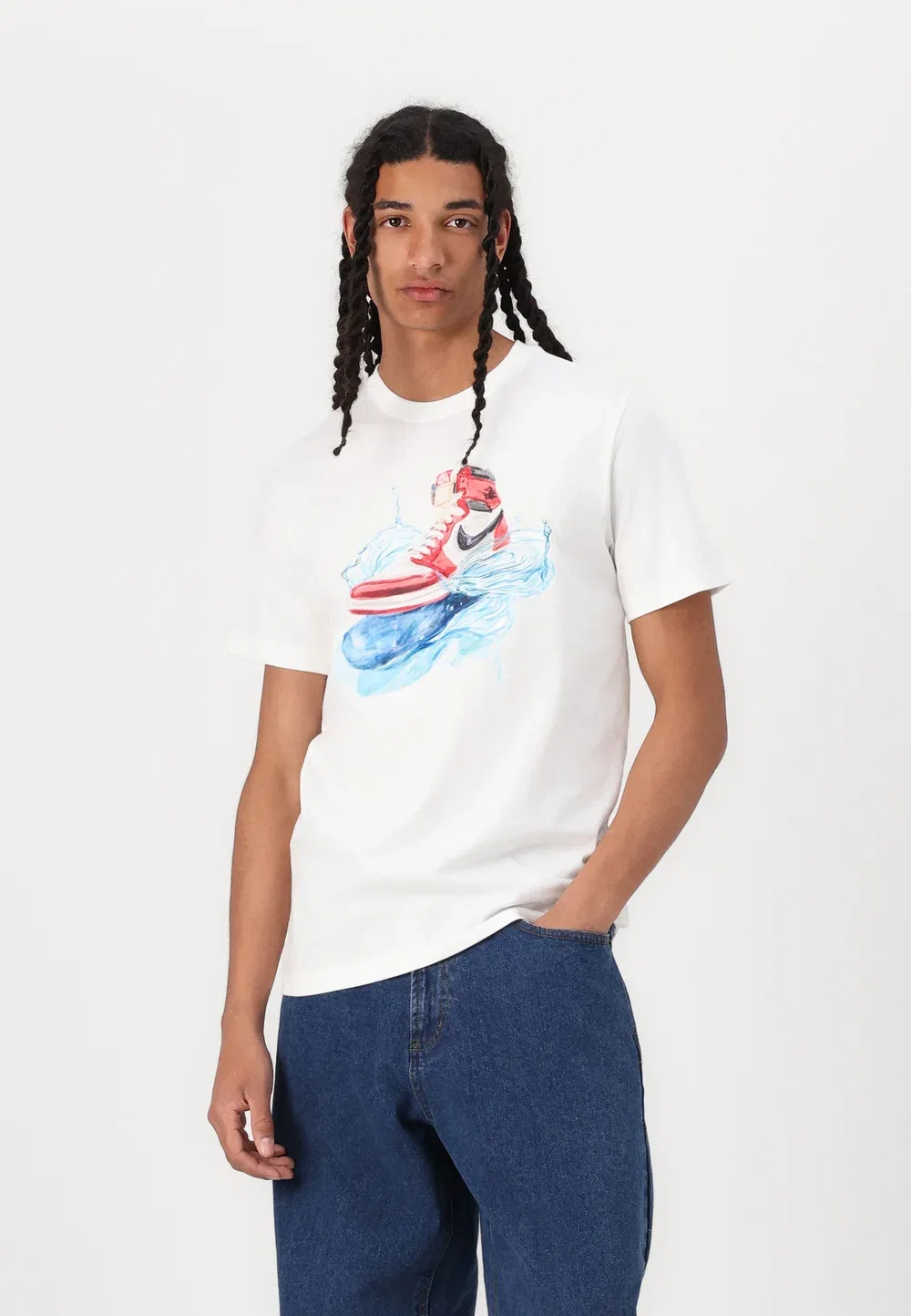 Футболка с принтом Crew Jordan, White — фото 4