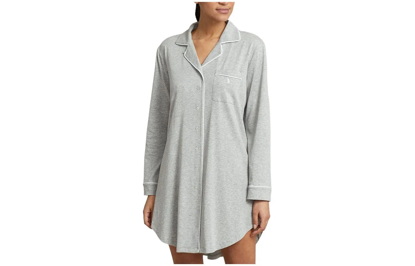 Женская пижамная футболка с длинным рукавом, Polo Ralph Lauren, Gray