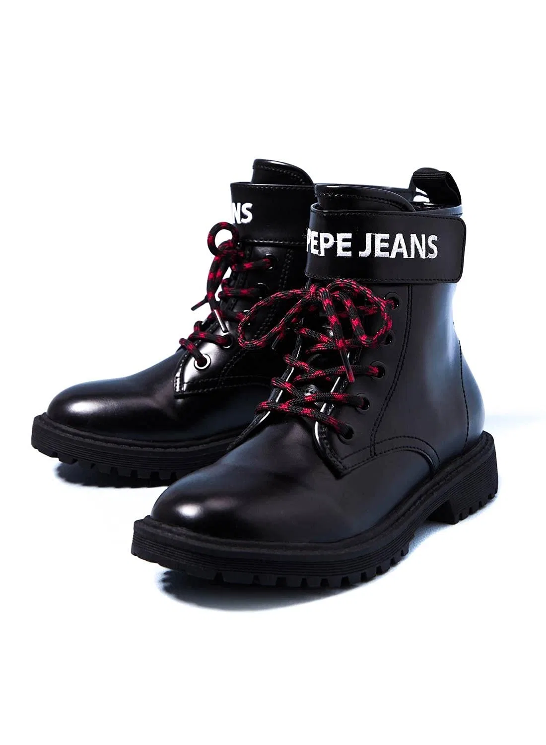 Детские ботинки для девочек кожаные Hatton Strap Combi Pepe Jeans, Black — фото 4