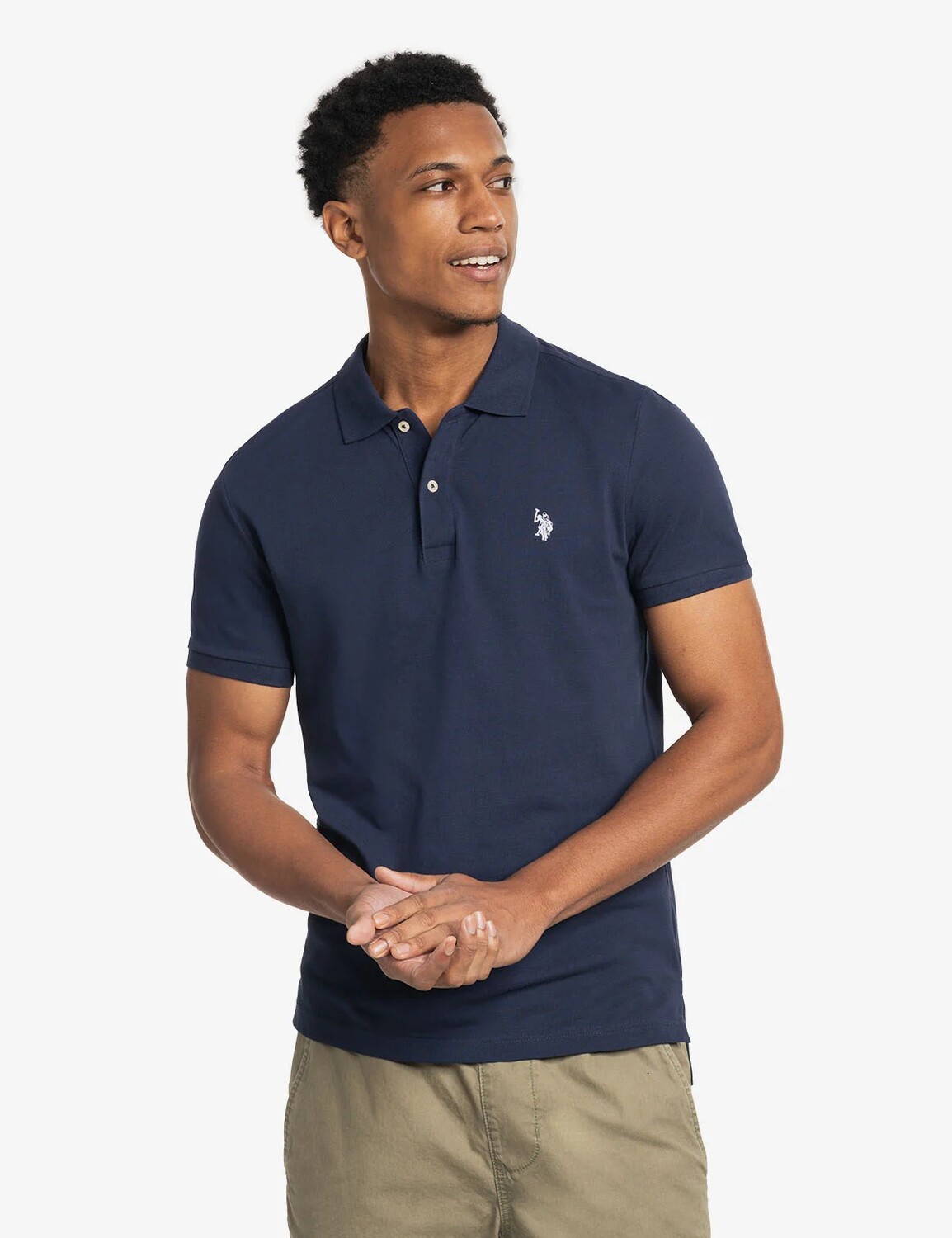 

Футболка поло U.S. Polo Assn. Slim Fit Solid Pique, темно-синий