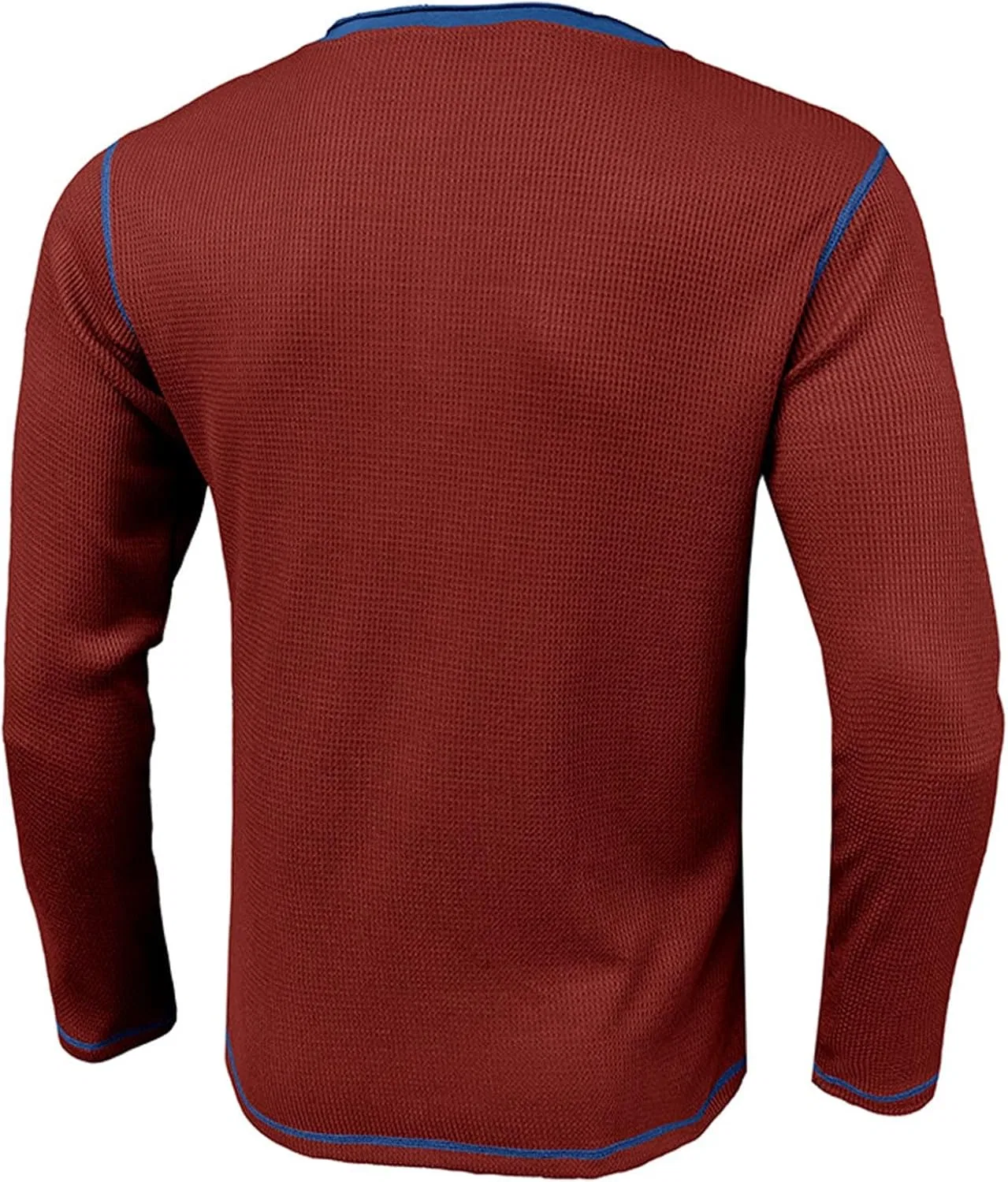 Мужская длинная футболка-поло с 1/4 пуговицами Henley, Wine — фото 3