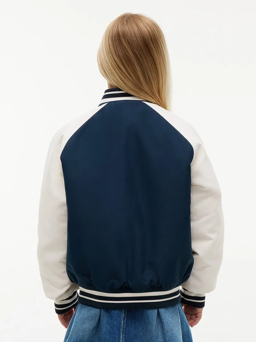 Куртка TOMMY HILFIGER межсезонья темно-синего цвета — фото 4