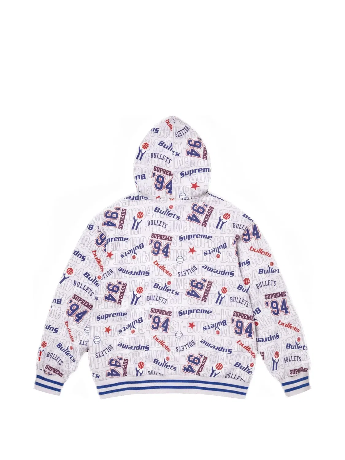 Худи на молнии с логотипом NBA от Mitchell & Ness Supreme, серый — фото 2