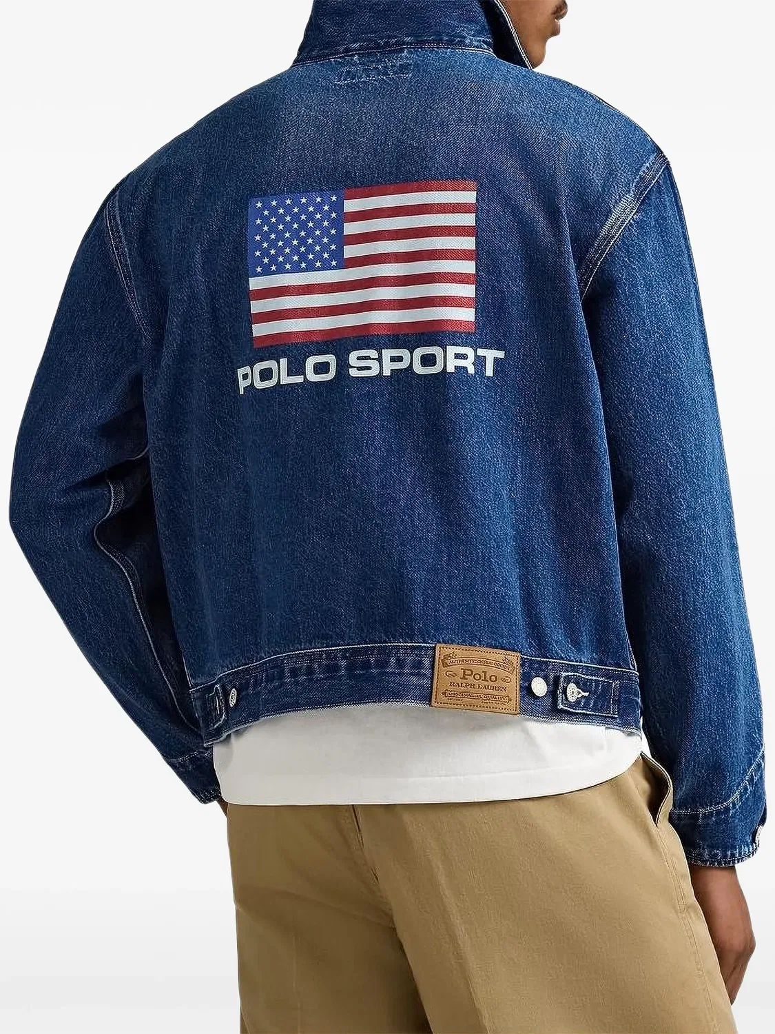 Джинсовая куртка с флаговым принтом Polo Ralph Lauren, синий — фото 2