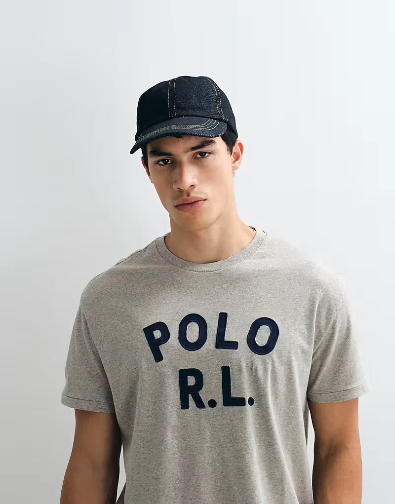 Классическая футболка Polo Ralph Lauren с логотипом, серый — фото 2