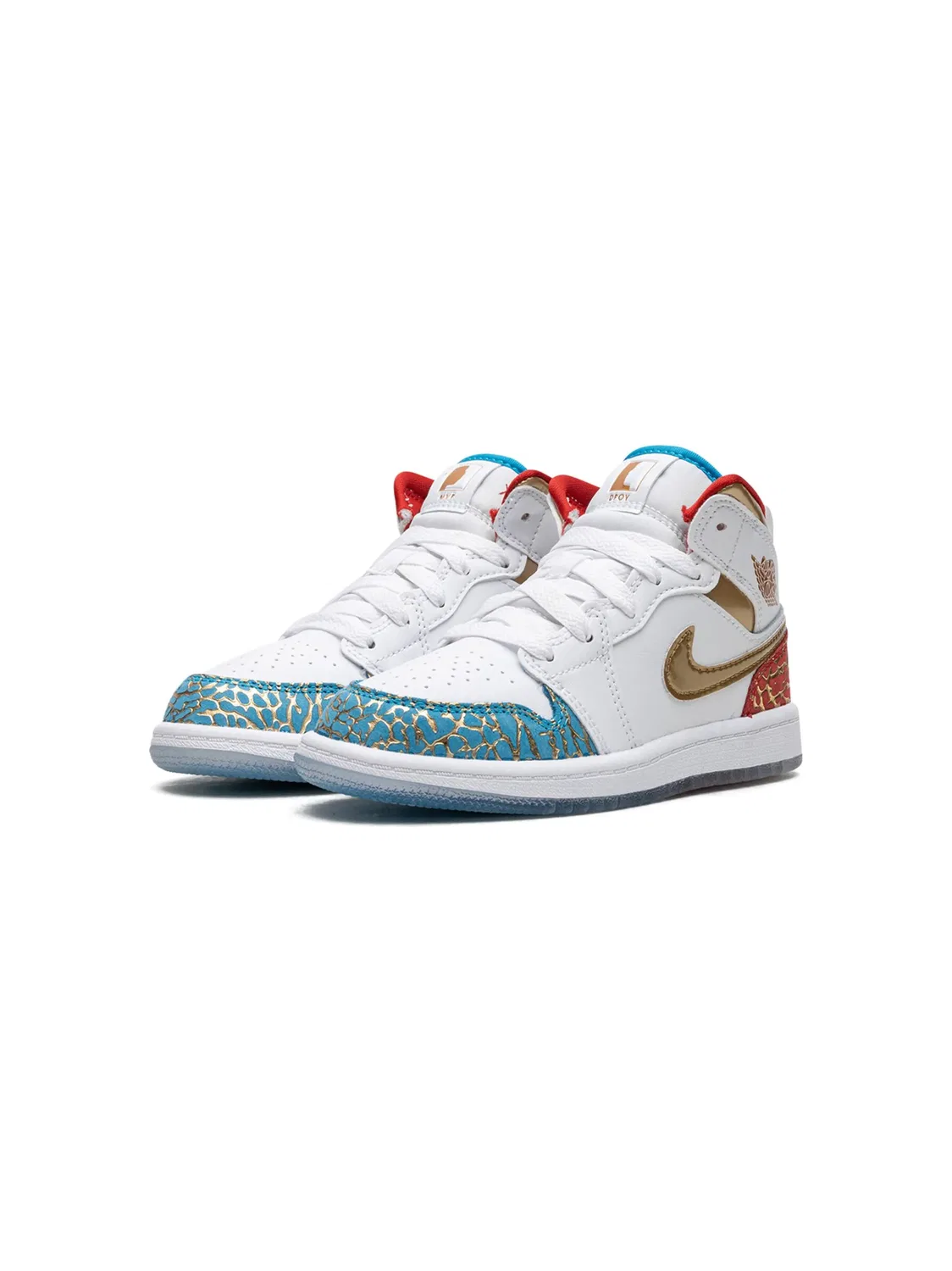 Кроссовки Air Jordan 1 Mid "UNC to CHI", белый — фото 2