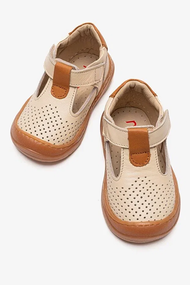 Детская обувь из натуральной кожи с ортопедической стелькой Mnpc, Nude Color — фото 3