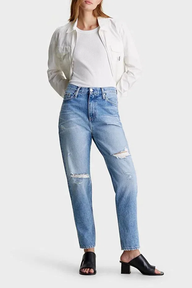 Женские джинсы скинни с потертостями Calvin Klein, Light Blue