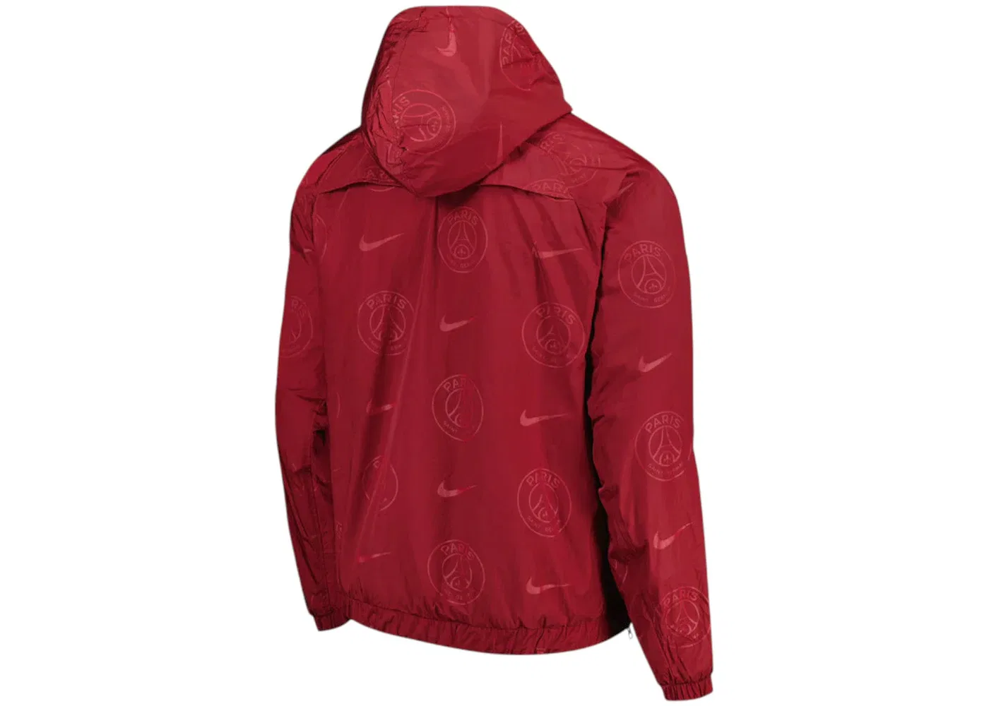 Мужская куртка футбольная с принтом Nike x Paris Saint Germain Team 31 Courtside Monogram, Team Red/Gold Suede — фото 2