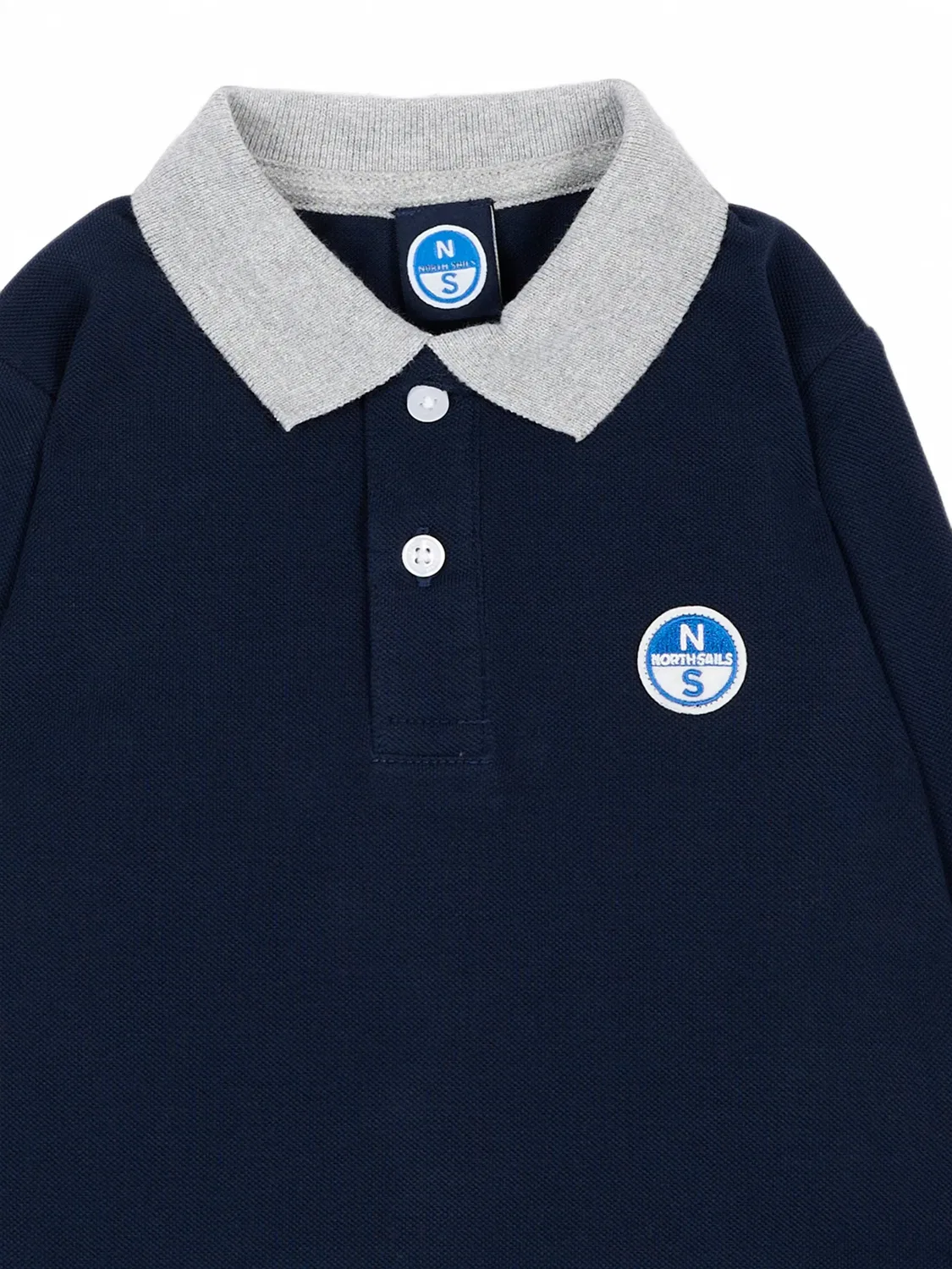 Рубашка поло с длинными рукавами и нашивкой-логотипом North Sails Kids, синий — фото 3