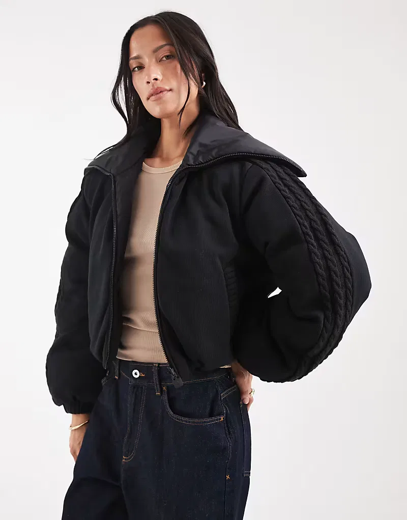 Вязаная пуховая куртка Adidas Originals, черный