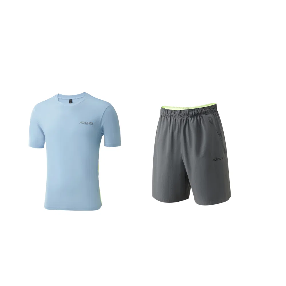 Детский спортивный комплект с круглым вырезом Casual Sportswear Adidas, Set (Blue Top+Gray Bottom)