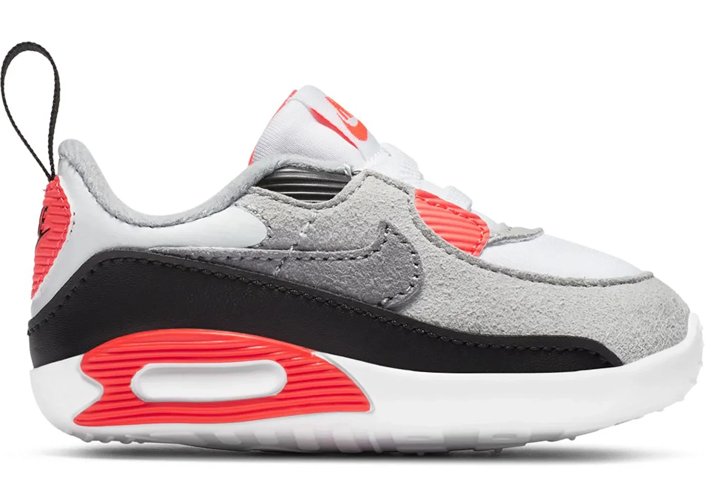 Детские кроссовки lifestyle Nike Air Max 90, White/Cool Grey-Radiant Red-Black