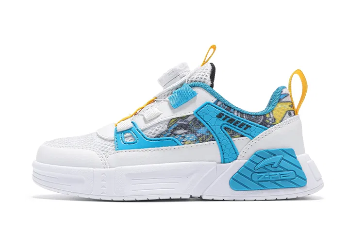 Кроссовки для скейтбординга детские 7 PE, White/Sea Blue