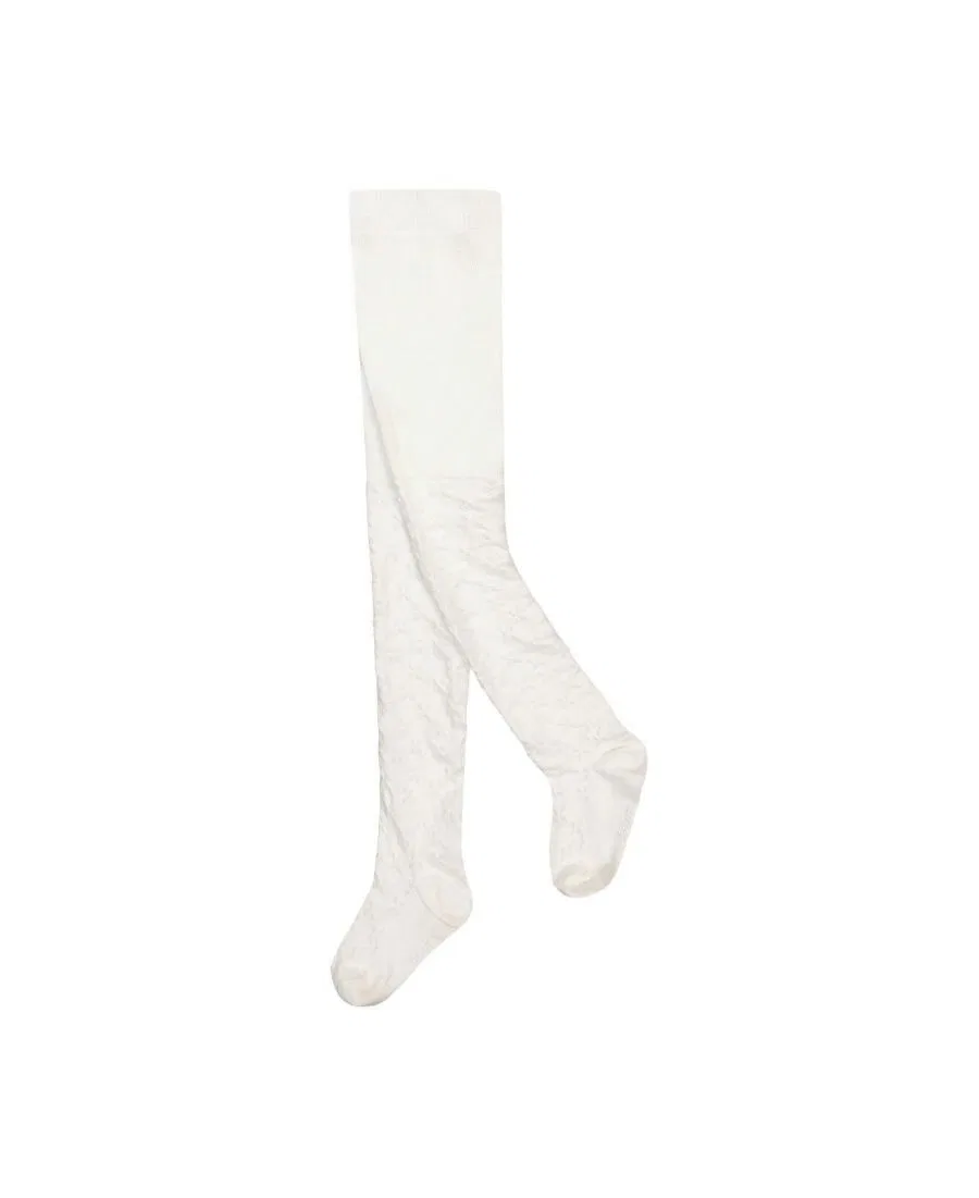 Колготки детские с фактурным вязанием Girls Must-Haves Deux par Deux, Off-White